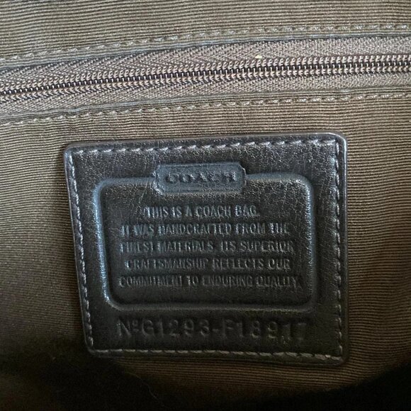 Auth COACH Heritage Signature Tote F18917 Khaki Dark Brown PVC Leather - Picture 8 of 8